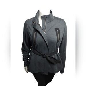 Cabi‎ Love Carol Collection Women Grey Belted Jacket Size M Mesh Back Whimsigoth